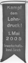 Kampf dem Lohndruck. 1. Mai 2005. Gewerkschaftsbund Zürich